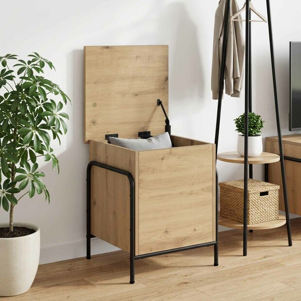 Opbergbox Artisanaal eiken 80 x 40 x 49,5 cm Bewerkt hout 1