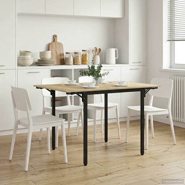 Uitschuifbare eettafel 120 x 81,5 x 75 cm Bewerkt hout 1