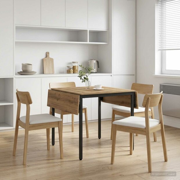Uitschuifbare eettafel 120 x 81,5 x 75 cm Bewerkt hout 1
