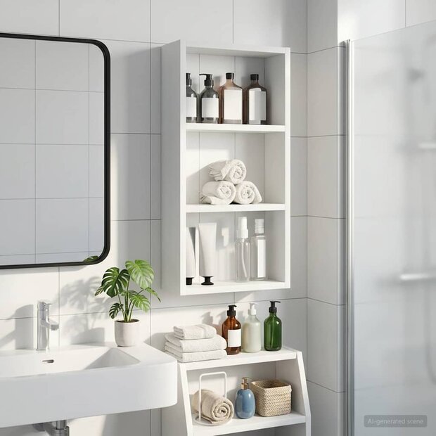 Badkamerwandkast Wit 30 x 10 x 60,5 cm Geconstrueerd hout 1