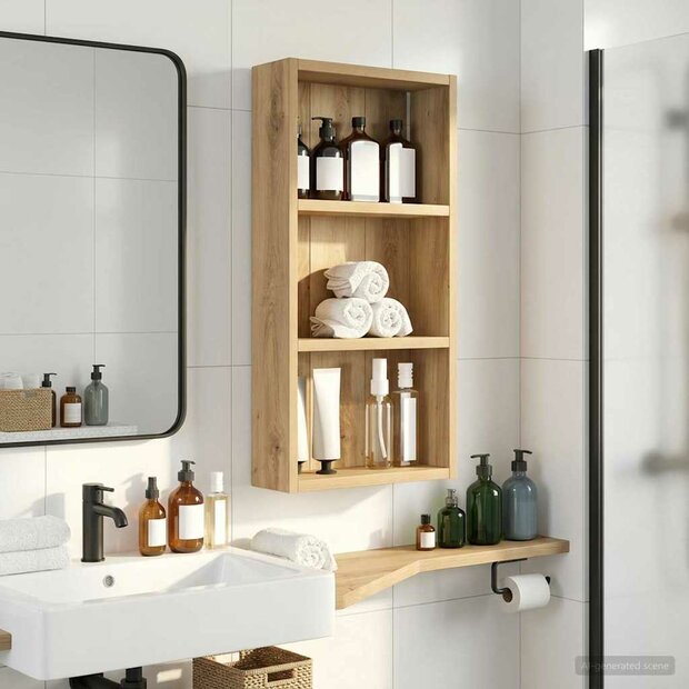 Badkamerwandkast Artisanaal eiken 30 x 10 x 60,5 cm 1