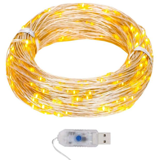Lichtsnoer met 400 microLED&amp;apos;s warmwit 8 functies 40 m 1