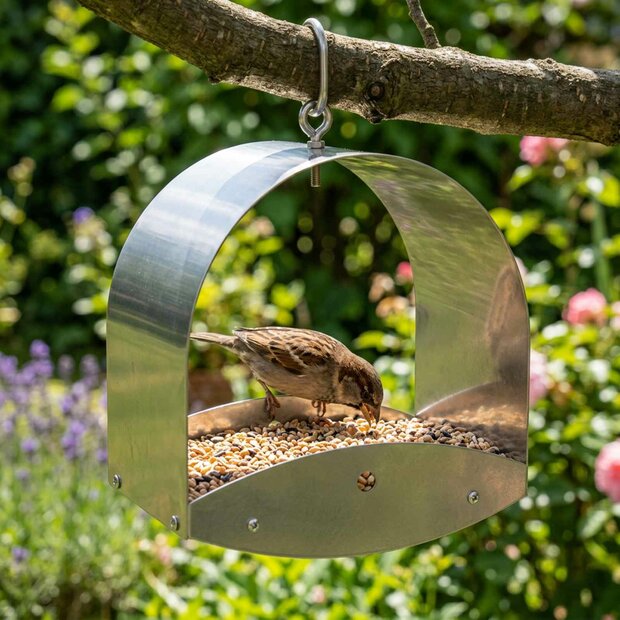 Hangend vogelvoederhuisje Gegalvaniseerd staal zilver 1