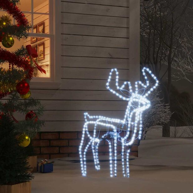 Kerstfiguur rendier met bewegende kop koudwit 76x42x87 cm 1