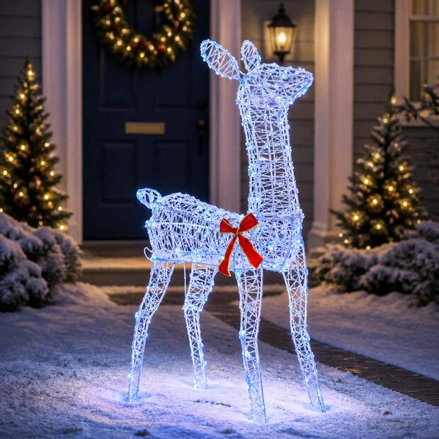 3D Kerst Rendier LOVIISA 110 LED&amp;apos;s Blauw 70 x 26 x 100 cm 1