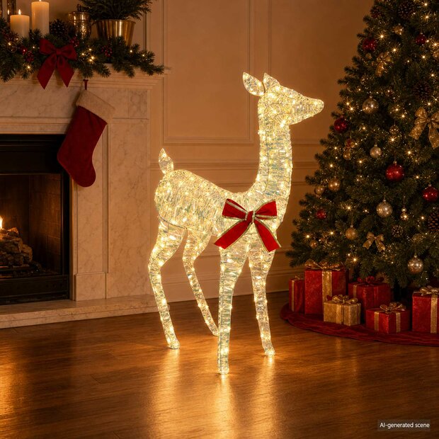 3D Kerst Rendier LOVIISA 110 LED&amp;apos;s Warmwit 70 x 26 x 100 cm 1