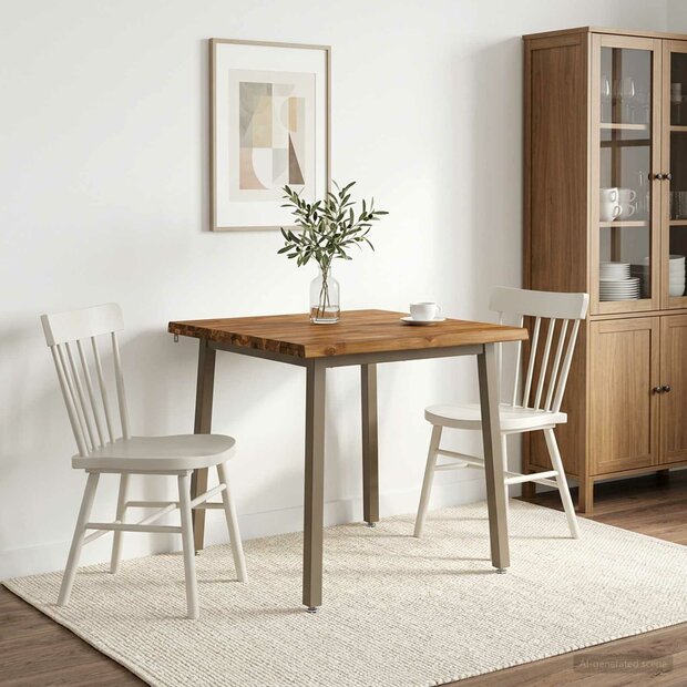 Live Edge Eettafel 60 x 55 x 75 cm Massief Acaciahout 1