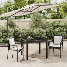 3-delige Tuinset met kussens poly rattan zwart