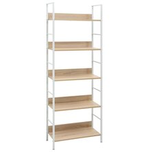 Boekenkast 5 schappen 60x27,6x158,5 cm bewerkt hout eikenkleur