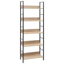 Boekenkast 5 schappen 60x27,6x158,5 cm bewerkt hout eikenkleur