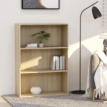 Boekenkast 3 schappen 80x30x114 cm hout sonoma eikenkleur