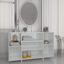 Dressoir 120x30x75 cm spaanplaat hoogglans wit