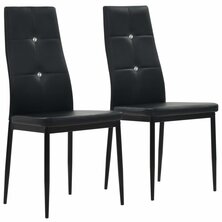 Eetkamerstoelen 2 st kunstleer zwart