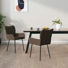 Eetkamerstoelen draaibaar 2 st stof taupe