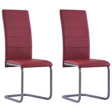 Eetkamerstoelen 2 st kunstleer rood