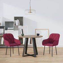 Eetkamerstoelen 2 st fluweel wijnrood