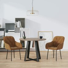 Eetkamerstoelen 2 st fluweel bruin