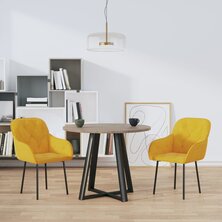 Eetkamerstoelen 2 st fluweel geel