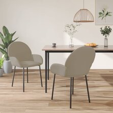 Eetkamerstoelen 2 st fluweel lichtgrijs