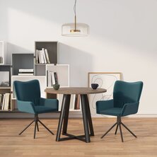 Eetkamerstoelen draaibaar 2 st fluweel blauw