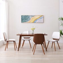 Eetkamerstoelen 4 st kunstleer wit