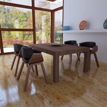 Eetkamerstoelen 4 st gebogen hout en kunstleer