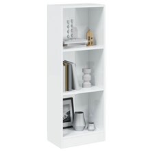 Boekenkast met 3 schappen 40x24x109 cm hout hoogglans wit