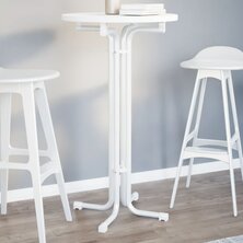 Eettafel &Oslash; 60x110 cm bewerkt hout en staal wit