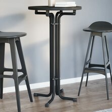 Eettafel &Oslash; 60x110 cm bewerkt hout en staal zwart