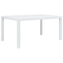 Tuintafel 150x90x72 cm rattan-look kunststof wit