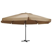 Parasol met aluminium paal 600 cm taupe