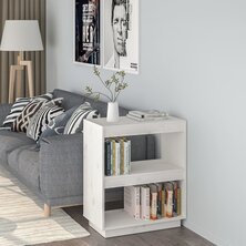 Boekenkast 60x35x71 cm massief grenenhout wit