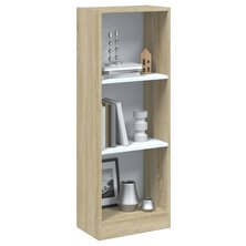 Boekenkast met 3 schappen 40x24x109 cm bewerkt hout wit eiken