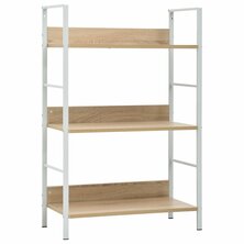 Boekenkast 3 schappen 60x27,6x90,5 cm bewerkt hout eikenkleurig