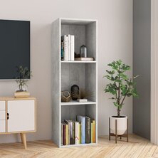 Boekenkast/tv-meubel 36x30x114 cm bewerkt hout betongrijs