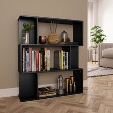 Boekenkast/kamerscherm 80x24x96 cm bewerkt hout zwart