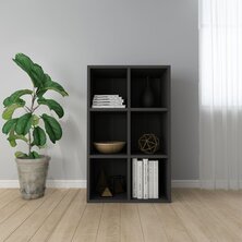 Boekenkast/dressoir 66x30x98 cm bewerkt hout zwart