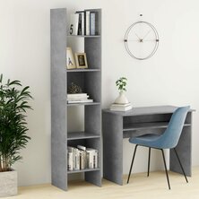 Boekenkast 40x35x180 cm bewerkt hout betongrijs 8720286352571