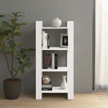 Boekenkast/kamerscherm 60x35x125 cm massief hout wit