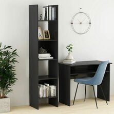 Boekenkast 40x35x180 cm bewerkt hout grijs 8720286352557