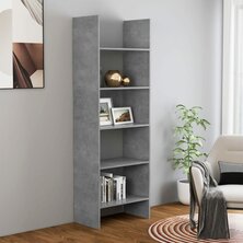 Boekenkast 60x35x180 cm bewerkt hout betongrijs