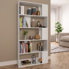 Boekenkast / kamerscherm 80x24x159 cm bewerkt hout wit