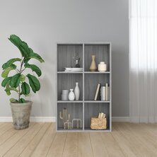 Boekenkast/dressoir 66x30x98 cm bewerkt hout grijs sonoma eiken