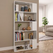 Boekenkast/kamerscherm 80x24x159 cm hoogglans wit