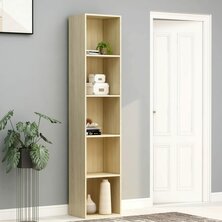 Boekenkast 40x30x189 cm bewerkt hout sonoma eikenkleurig