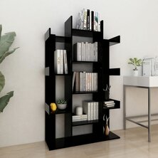 Boekenkast 86x25,5x140 cm spaanplaat zwart