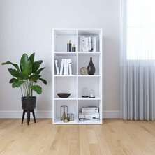 Boekenkast/dressoir 66x30x130 cm bewerkt hout wit