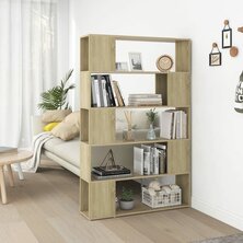 Boekenkast/kamerscherm 100x24x155 cm spaanplaat sonoma eiken