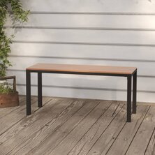 Tuinbank 110 cm staal en HKC bruin en zwart