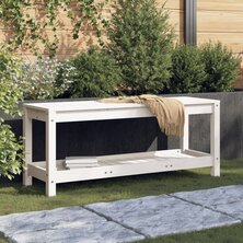 Tuinbank 108x35x45 cm massief grenenhout wit